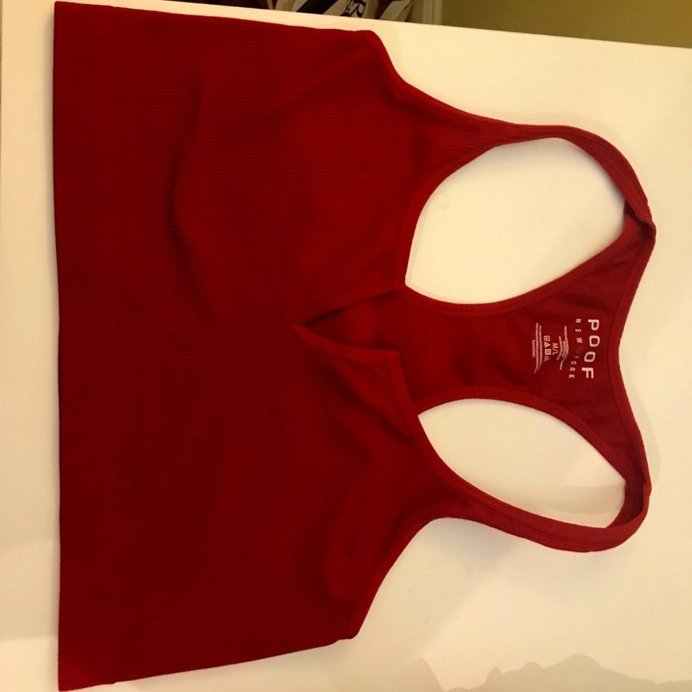 Red cropped tank